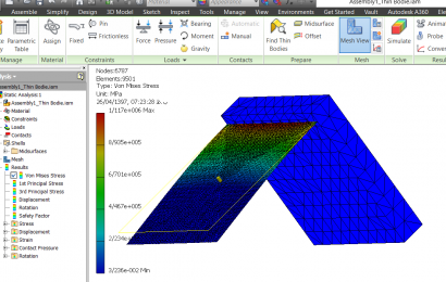 تحلیل تنش بدنه های نازک در نرم افزار اینونتور