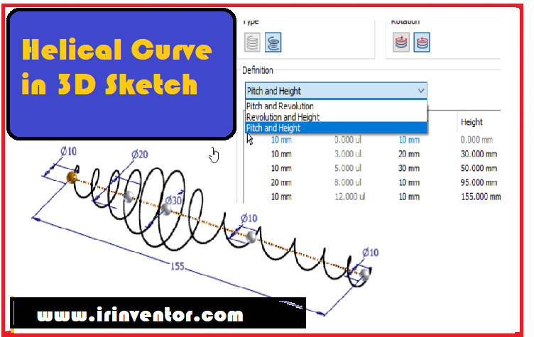 فنرهای مارپیچ با گام متغیر ( Helical Curve)