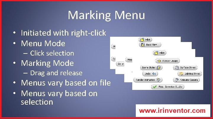 افزایش سرعت مدل سازی با Marking Menu